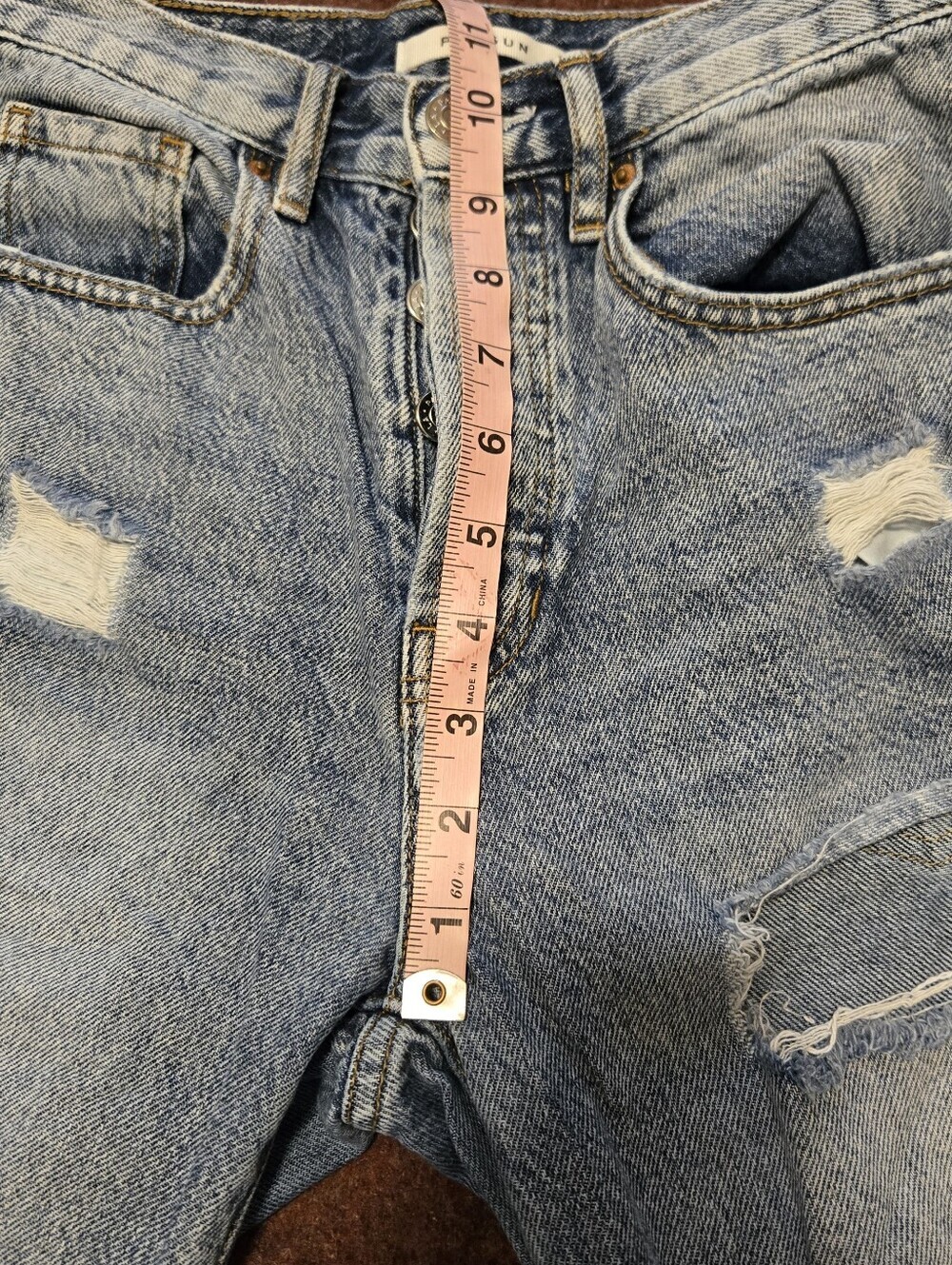 Y2K Pacific Sunwear Dad Jeans In Size 23 Ripped Distressed Acid Wash - Picture 11 of 13